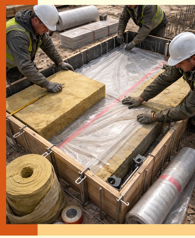 Теплоизоляция опалубки для строительства в Рославле