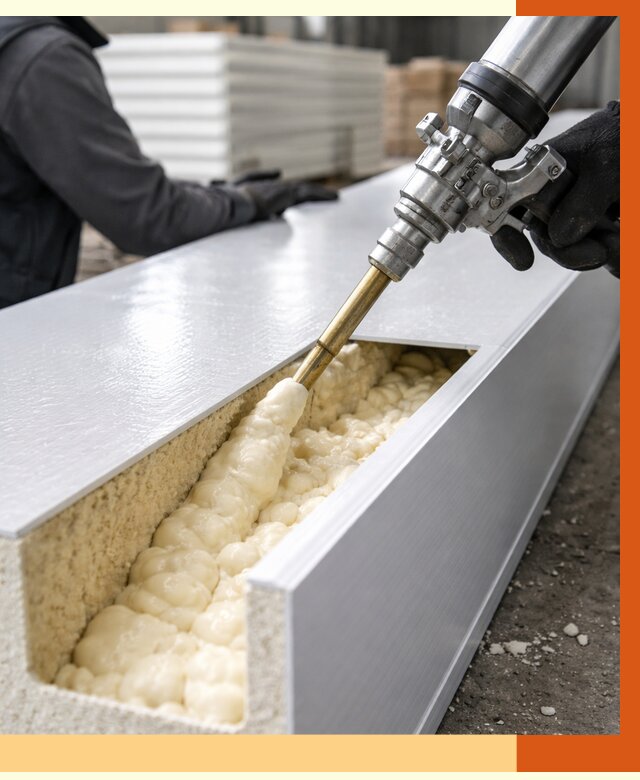 Заполнение пустот холодильных панелей в Рославле от 7707 руб. | ТепломастерРлв