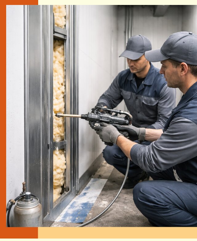 Заполнение пустот холодильных панелей в Рославле специализированной пеной