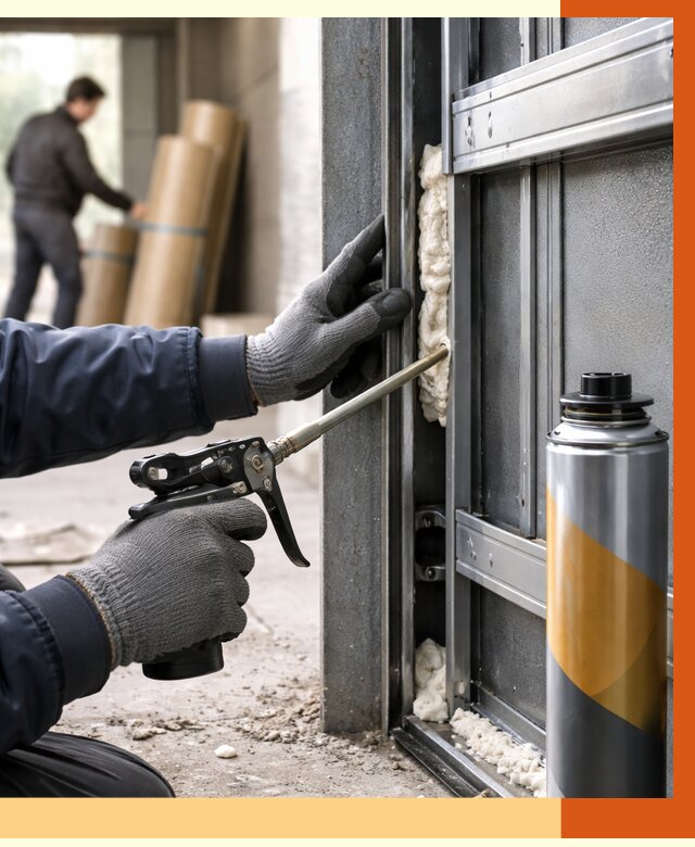 Заполнение пустот ворот в Рославле от 4624 руб. — заливка ППУ, утепление под ключ | ТепломастерРлв