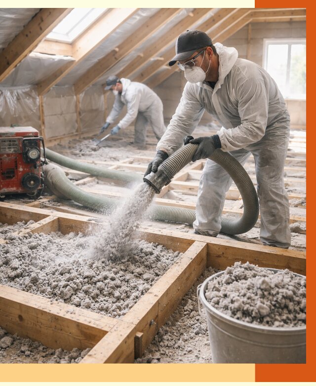 Утепление эковатой в Рославле от 3031 руб./м2 — монтаж и задувка | ТепломастерРлв