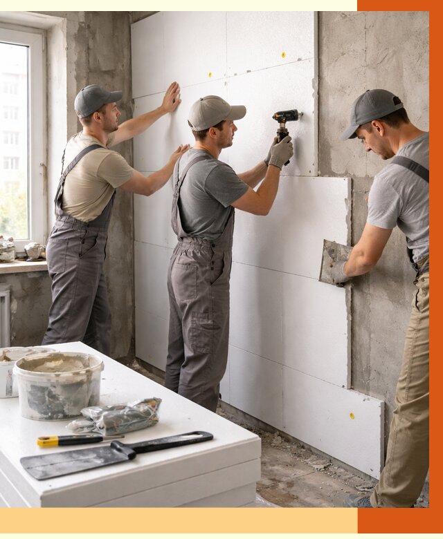 Утепление пенопластом домов и стен в Рославле от 1901 руб. — ТепломастерРлв