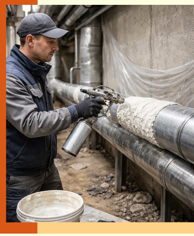 Утепление труб жидкой теплоизоляцией в Рославле