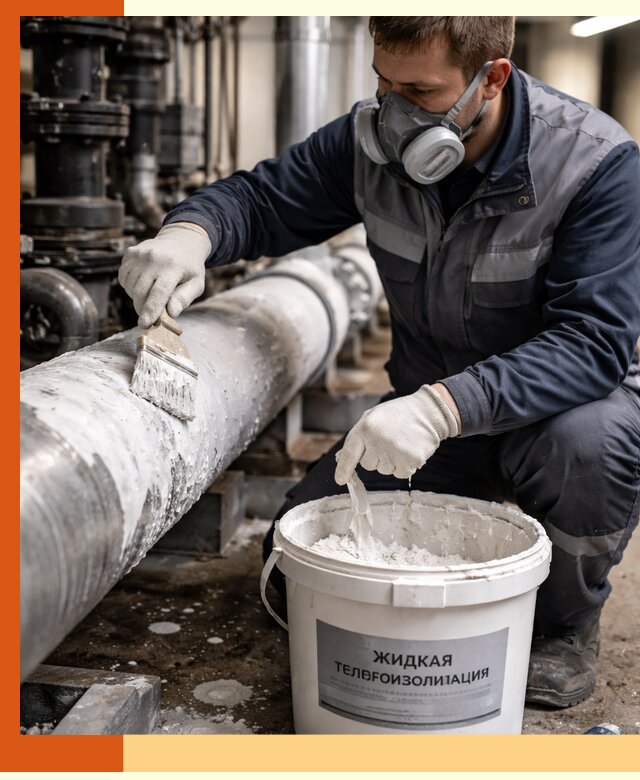 Утепление оборудования жидкой теплоизоляцией в Рославле