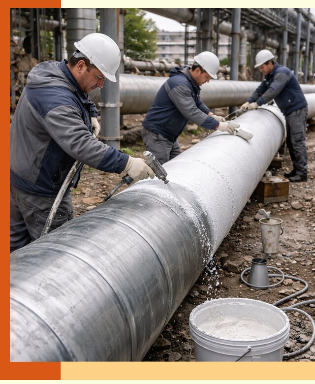 Утепление теплотрассы жидкой теплоизоляцией в Рославле