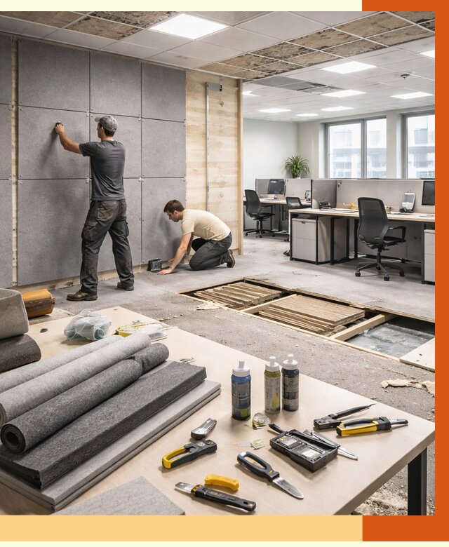 Профессиональная шумоизоляция офиса в Рославле от 6936 руб. за м2 | ТепломастерРлв