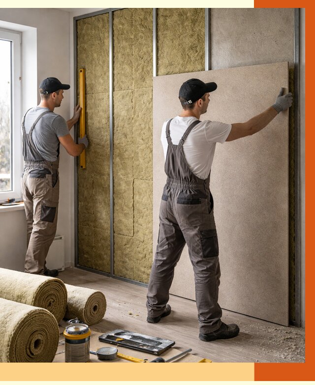 Шумоизоляция стен в Рославле от 4624 руб/м2 — звукоизоляция стен под ключ | ТепломастерРлв