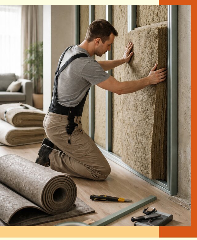 Шумоизоляция перегородок в Рославле от 1696 руб. за м2 — ТепломастерРлв