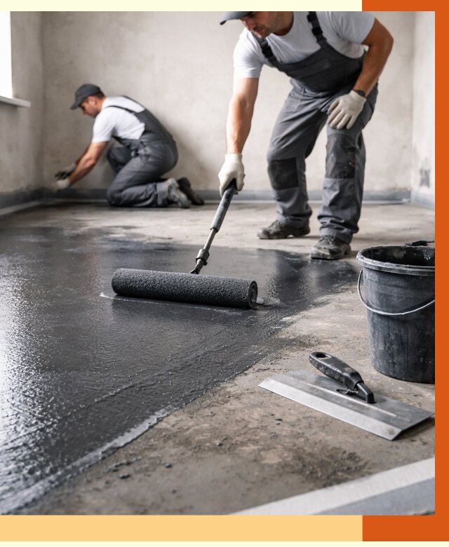 Профессиональная гидроизоляция пола в Рославле от 8735 руб. под ключ | ТепломастерРлв