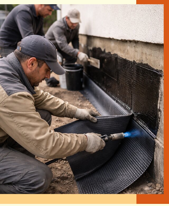 Гидроизоляция цоколя и отмостки в Рославле от 8735 руб. — ТепломастерРлв