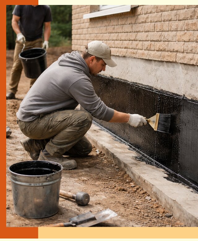 Гидроизоляция цоколя домов и зданий в Рославле эффективными методами