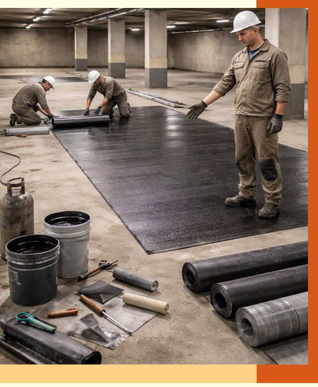 Гидроизоляция паркинга в Рославле от 1233 руб/м² — профессиональная защита | ТепломастерРлв