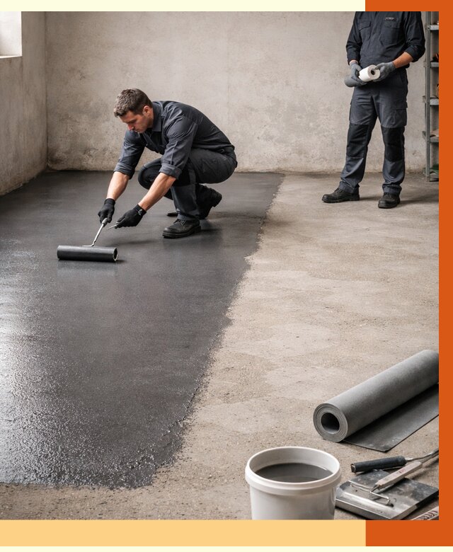 Гидроизоляция гаражного пола в Рославле от 3597 руб./м² — ТепломастерРлв профессионально