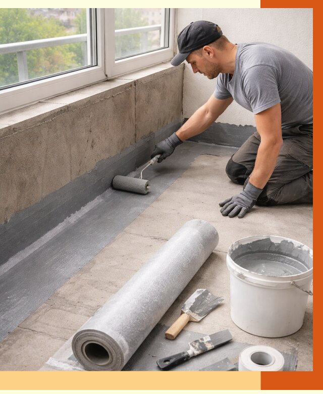 Профессиональная гидроизоляция балкона в Рославле от 4316 руб. | ТепломастерРлв