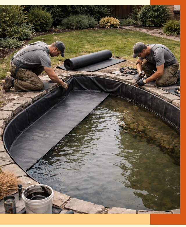 Гидроизоляция пруда в Рославле от 15414 руб. под ключ | ТепломастерРлв профессионально