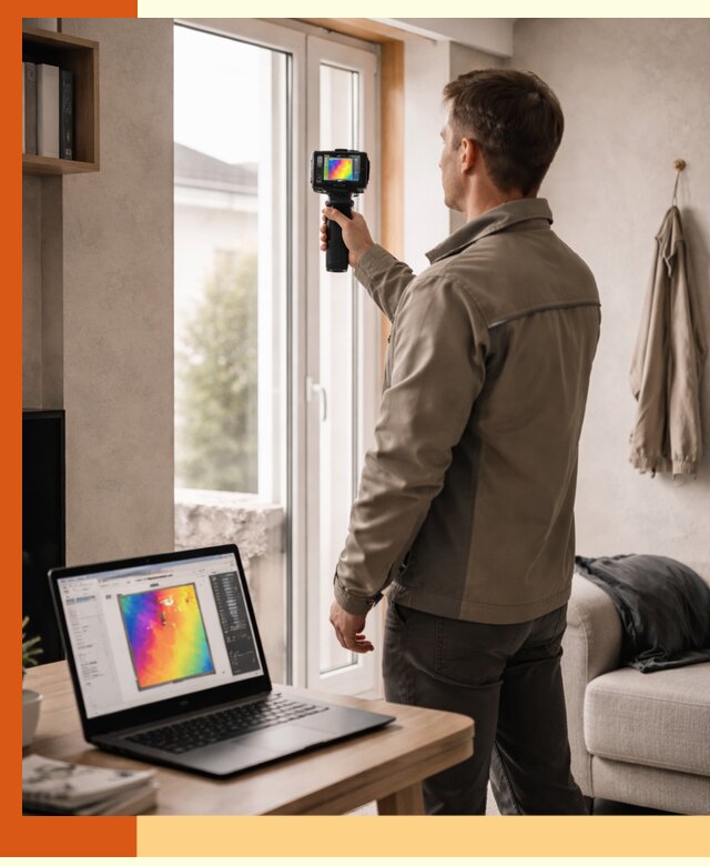 Тепловизионное обследование квартиры в Рославле для поиска утечек тепла