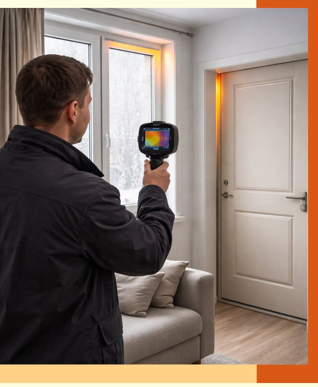 Тепловизионное обследование окон и дверей в Рославле от 4624 руб. | ТепломастерРлв