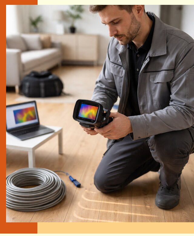 Тепловизионное обследование тёплого пола в Рославле для точной диагностики