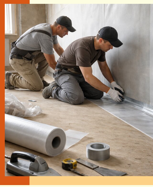 Монтаж пароизоляции для дома и помещений в Рославле