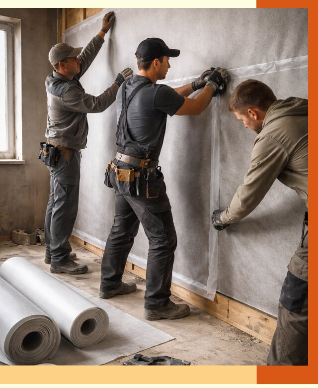 Монтаж ветроизоляции в Рославле от 4624 руб./м2 — профессионально | ТепломастерРлв