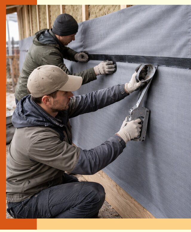 Монтаж ветроизоляции зданий и конструкций в Рославле