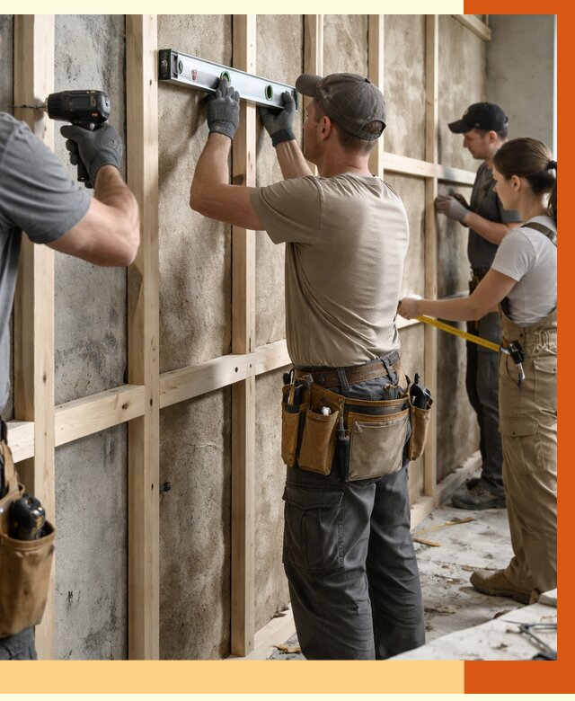 Монтаж обрешетки под утепление в Рославле от 1182 руб/м² | Заказать у ТепломастерРлв